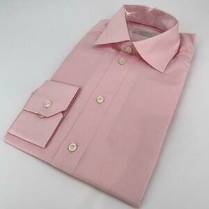 Eton Dress Shirt Mens 15 1/2-39 Pink Checkered Contemporary Fit Collar Button Up